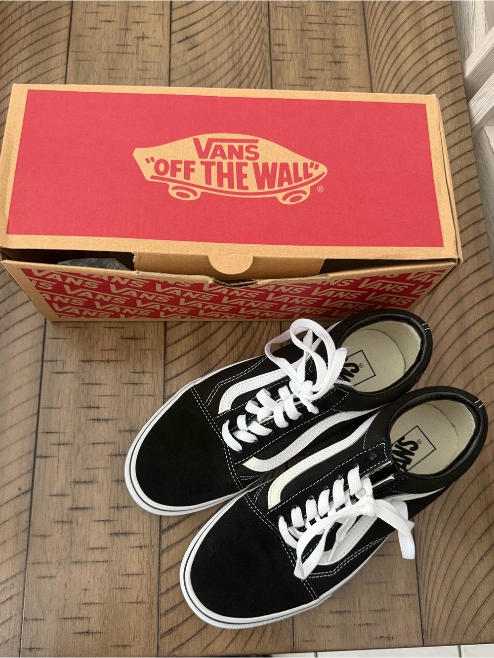 Vans Black and White Old Skool Low-Top Sneakers